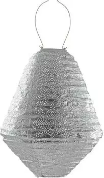 Lumiz LED-Solarlaterne Marrakesh Can Silber (H)37,5xØ30 cm