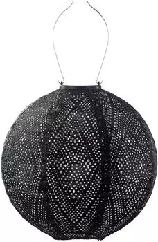 Lumiz LED-Solarlaterne Ikat Rond Schwarz Ø30 cm