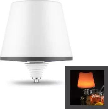 REV-Ritter Tischlampe Lamprusco Flaschenlampe weiß mit LED kabellos 130 lm/ 2W