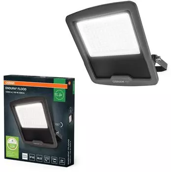 Osram ENDURA FLOOD PC 100W LED-Fluter 4000K kaltweiß 12000 lm IP65 recyceltes Aluminium 120 lm/W Grau