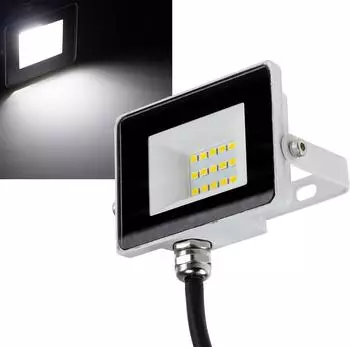 ChiliTec Aussenstrahler Flutlicht 10W LED Strahler Wandleuchte 4000K IP65 Weiß