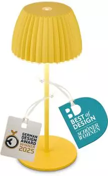 Briloner Riffle LED Akku Tischleuchte &Oslash;8,5 x 20 cm gelb (7552017)