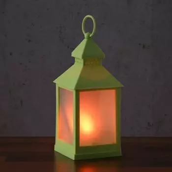Marelida LED Laterne mit Flammeneffekt flackernde LED H: 24cm Batteriebetrieb grün