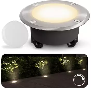 SSC-LUXon LED Gartenstrahler LED Bodenstrahler mit zwei Gläser VISKOS dimmbar IP67 LED 6W warmweiss, Warmweiß, Energieeffizienzklasse E (März 2021) (SSC-1714)