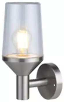 Licht-Erlebnisse Wandlampe außen Edelstahl Glas E27 IP44 29 cm hoch (BT321-83-99)