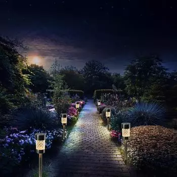 Marelida LED Solarleuchte LED Solar Wegleuchten Erdspieß Solarleuchten für Garten Balkon 10Stück, LED Classic, warmweiß (2100K bis 3000K)