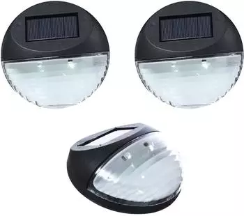 Marelida LED Solar Fassadenleuchten Wandleuchten kaltweiße LED D: 11cm Sensor schwarz 3er Set (4145)
