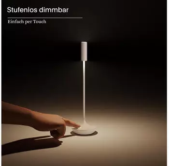 Sigor Akku-Tischleuchte Nucandle 310mm keramikweiß/chrom 1,6W 2700K IP54... LEUCHTEN (4564601)