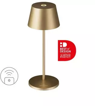 Villeroy & Boch Seoul Micro RC gold geb&uuml;rstet Akku Tischleuchte (97247)