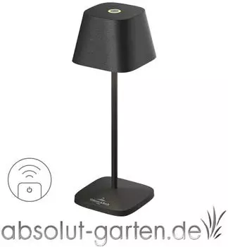 Villeroy & Boch Neapel Micro RC graphit geb&uuml;rstet Akku Tischleuchte (97268)