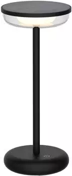 ENOVALITE LED Tischleuchte Akku Solar USB Dimmbar Warmweiß 2700K IP44 Kabellos Schwarz (ELEDSO700115)