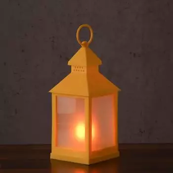 Marelida LED Laterne mit Flammeneffekt flackernde LED H: 24cm Batteriebetrieb gelb (28444)