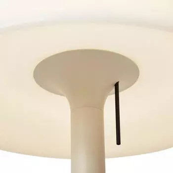 QAZQA Außenstehleuchte Beige mit weißem Schirm IP44 Mississippi