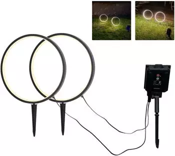 Northpoint LED Gartenleuchte warmwei&szlig; Akku, kreisrund