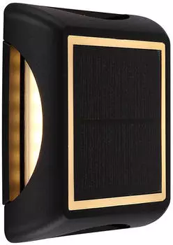 Globo Solar-Bodenstrahler/Wandleuchte Schwarz Warmwei&szlig; IP65 2er Set (14x14x3,6cm)