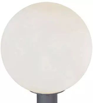 Globo Sockelleuchte Au&szlig;en Glaskugel opal Alu E27 IP44 (25x38cm)