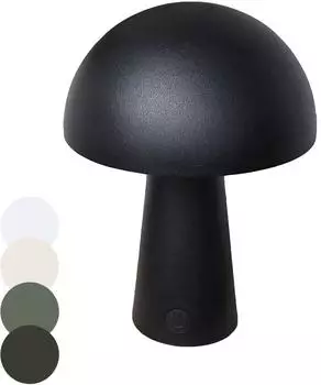 Coen Bakker LED Tischlampe Pilzform Schwarz dimmbar 3 Lichtfarben IP44 USB (Pilzform)