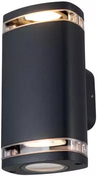 Kanlux ZEVI W EL Au&szlig;enwandleuchte 2xGU10 schwarz IP54 (38886)