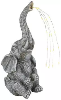Globo Solar-Gartenleuchte Elefant Skulptur grau LED, 2er Set