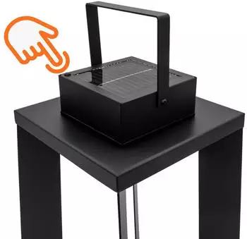 Spetebo Solar Laterne Metall schwarz 25 LED warmwei&szlig; 45x22cm (4813)