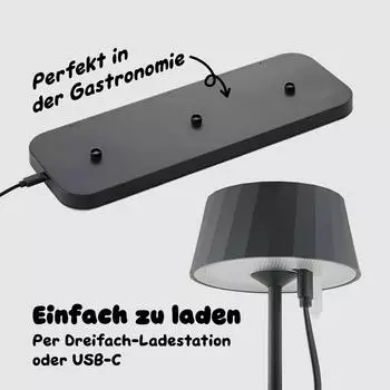 Sigor Facetta LED Akku-Tischleuchte 3er-Set dimmbar IP44 (4522701)