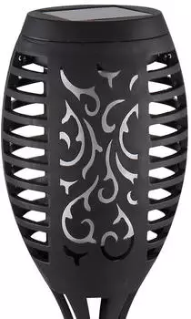 Globo LED Solar Fackel Au&szlig;en Feuer-Effekt, Kunststoff, Schwarz, 6er-Set (51cm)