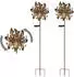 Globo Solar-Windrad Gartenleuchte Metall Rostfarbe Warmweiß, H 124cm (2er Set)