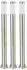 Globo Außen-Stehleuchte Edelstahl Silber E27, 3er Set (7,6x110cm)