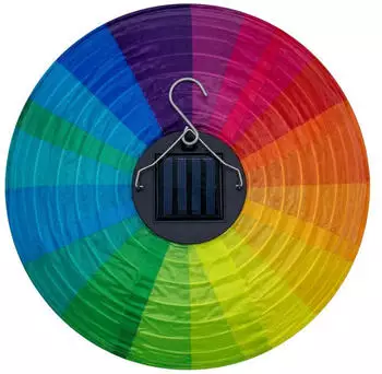 Spetebo Solar Hei&szlig;luftballon H&auml;ngelaterne Nylon bunt 58cm Flammen Effekt (49772)
