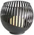 Dehner Mina Solar-Gartenleuchte LED Dämmerungssensor warmweiß Metall/Kunststoff schwarz (Ø20x H19cm)