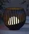 Dehner Mina Solar-Gartenleuchte LED Dämmerungssensor warmweiß Metall/Kunststoff schwarz (Ø20x H19cm)