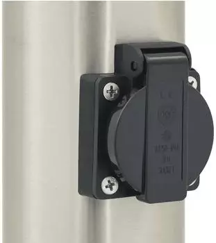 vidaXL Pollerleuchte mit Sensor & Steckdose, Edelstahl, 120cm, IP44