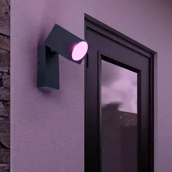 V-TAC Au&szlig;en-Wandleuchte schwenkbar RGB LED 3,5W 290Lm, Fernbedienung, schwarz, 2er-Set