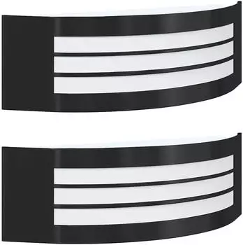 vidaXL Au&szlig;enwandleuchte 2er-Set Edelstahl Schwarz IP44 (4005978)