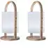 Lumisky Woody 2er-Set Kabellose LED-Laternen H37cm
