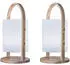 Lumisky Woody 2er-Set Kabellose LED-Laternen H37cm