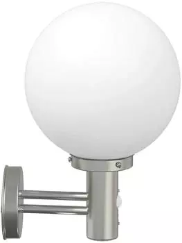 vidaXL Au&szlig;enwandleuchten mit Sensor 2er-Set Silber Edelstahl IP44 (4005946)