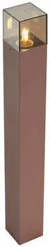 QAZQA Denmark Au&szlig;enpollerleuchte Rostbraun Rauchglas 70cm D&auml;mmerungssensor IP44 (109295)