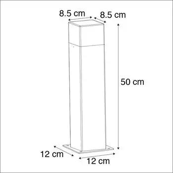 QAZQA Denmark Au&szlig;en-Stehlampe 50cm, Aluminium, dunkelgrau (95680)