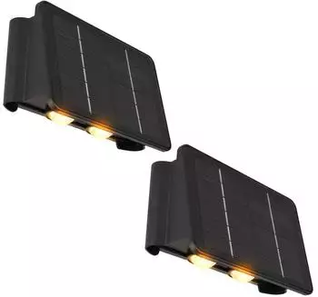 Globo Solar-Wandleuchte Up/Down, schwarz, LED 40lm 3000K, 2er Set (17x10,8x6,4cm)