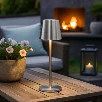 Globo LED-Tischleuchte Akku Touch silber, 2W, Farbwechsel (58482N)