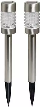 Luxform Torino LED Solar-Gartenleuchte, silber, 2er-Pack (LF1259)