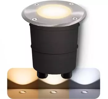 SSC-LUXon MARNE Bodeneinbauleuchte Au&szlig;en, Edelstahl geb&uuml;rstet, IP67, LED GU10 5W (897)