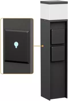 ledscom.de PODEL Pollerleuchte für außen, schwarz, warmweiß, 501lm (SET-7308-WW)