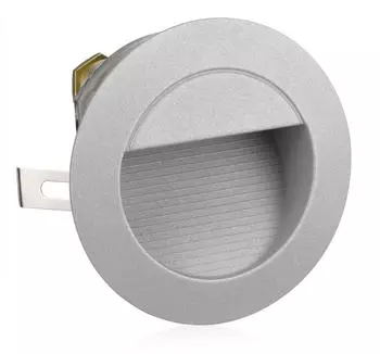 ledscom.de LED Treppenlicht Wandeinbauleuchte rund grau, warmweiß, innen/außen (LC-EL-056-WW)