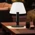 Expo Börse LED Solarleuchte Tischlampe 3 Stufen warmweiß, schwarz/weiß, 20x28cm, 2er Set