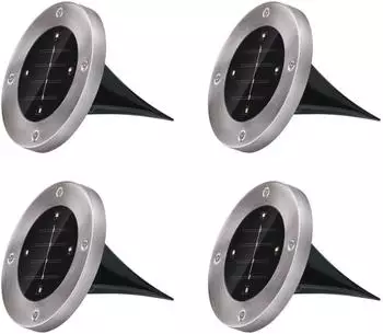 Grundig Solar-Bodenspot 4er-Set 600mA Edelstahl (26135)