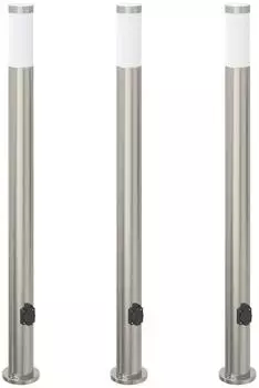 vidaXL Pollerleuchten mit Auslass 3er 110cm Edelstahl IP44 (4006016)
