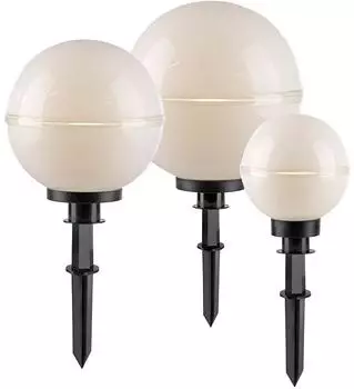 JUST LIGHT LED Kugelleuchte Au&szlig;en, Kunststoff wei&szlig;, warmwei&szlig;, 10,5W, 3er Set