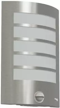 Oktaplex Alto Au&szlig;en-Wandleuchte E27 mit Bewegungsmelder, IP44, Edelstahl silber (17246)